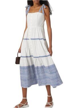 Oliphant Tie Strap Button Midi Dress